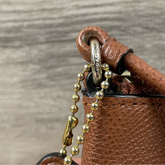 Coach Women's Wristlet Wallet in Crossgrain Leather - Saddle - Picture 5 of 11